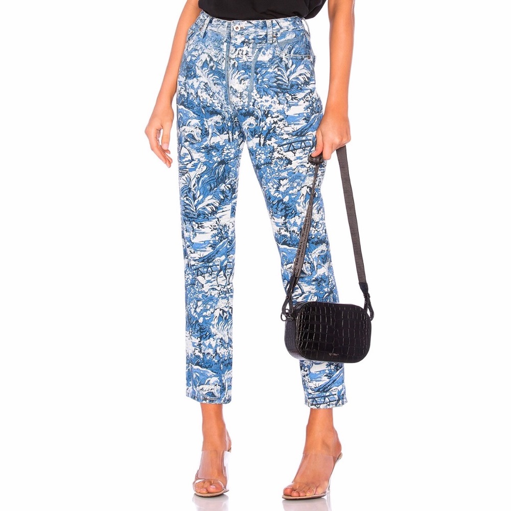 New Off-White high waisted printed jeans